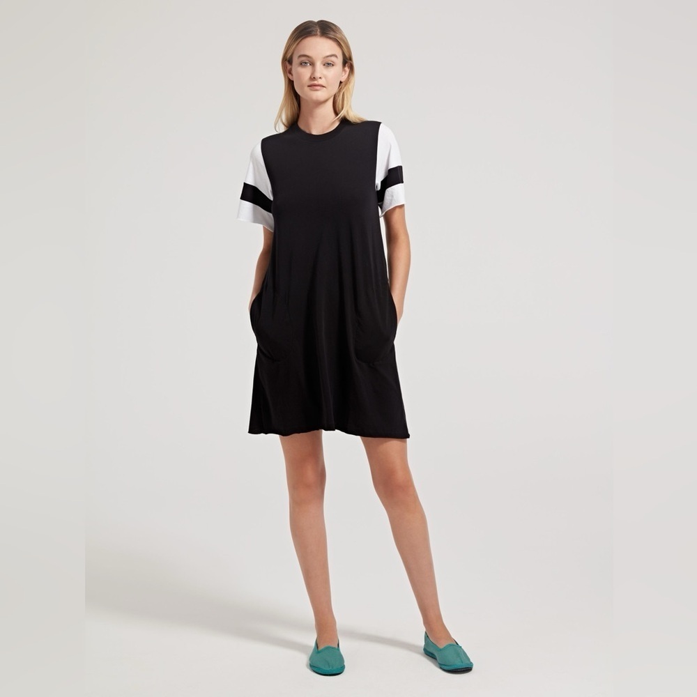 ATM Anthony Thomas Melillo Jersey Striped Sleeve Mini Dress | Size Small